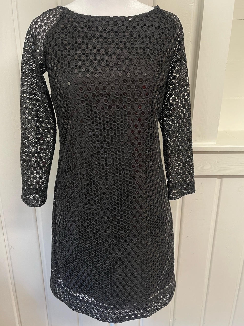 Lilly Pulitzer Black Sequin Lace Mini Dress